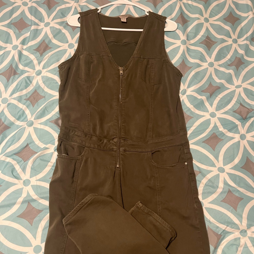 Guess Olive Green Denim Jumpsuit